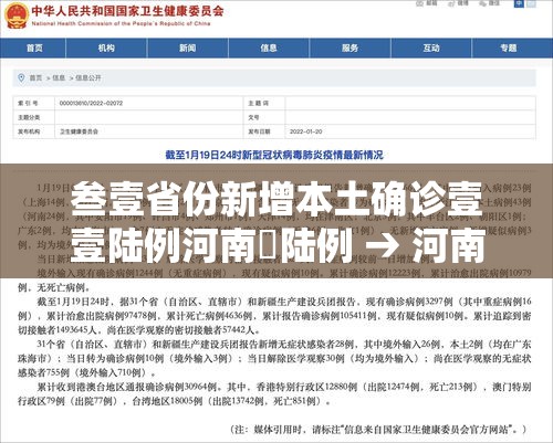 叁壹省份新增本土确诊壹壹陆例河南無陆例 → 河南沈丘发现贰例疑似新冠肺炎病例