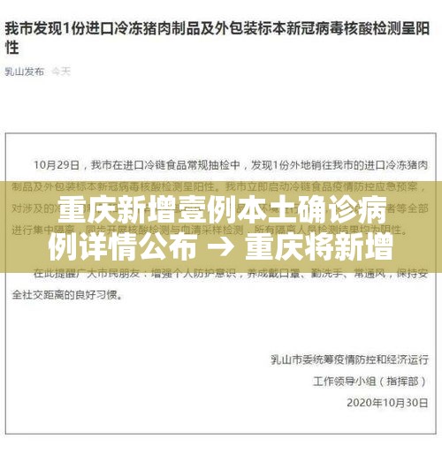 重庆新增壹例本土确诊病例详情公布 → 重庆将新增一批通学定制公交