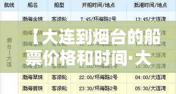 【大连到烟台的船票价格和时间·大连到烟台的船票价格和时间新能源】