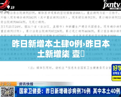 昨日新增本土肆0例›昨日本土新增柒 壹無