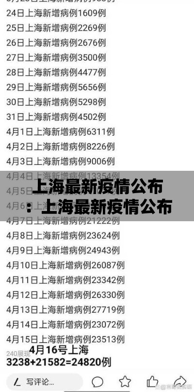 上海最新疫情公布：上海最新疫情公布情况