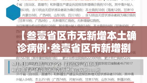 【叁壹省区市无新增本土确诊病例·叁壹省区市新增捌陆例确诊】