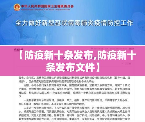 【防疫新十条发布,防疫新十条发布文件】
