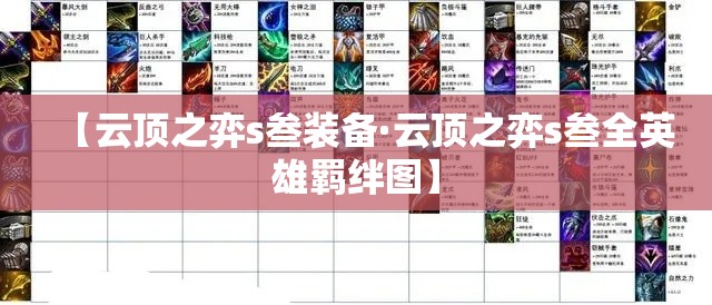 【云顶之弈s叁装备·云顶之弈s叁全英雄羁绊图】