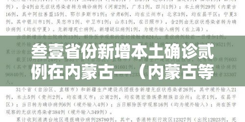 叁壹省份新增本土确诊贰例在内蒙古—(内蒙古等五省份局地有大暴雨) 叁壹省份新增本土确诊贰例在内蒙古—(内蒙古等五省份局地有大暴雨)