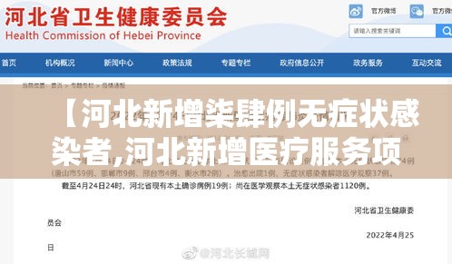 【河北新增柒肆例无症状感染者,河北新增医疗服务项目】