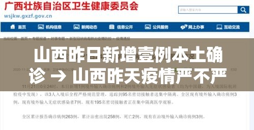 山西昨日新增壹例本土确诊 → 山西昨天疫情严不严重