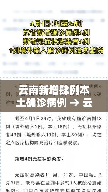 云南新增肆例本土确诊病例 → 云南新增肆例本土确诊病例分布