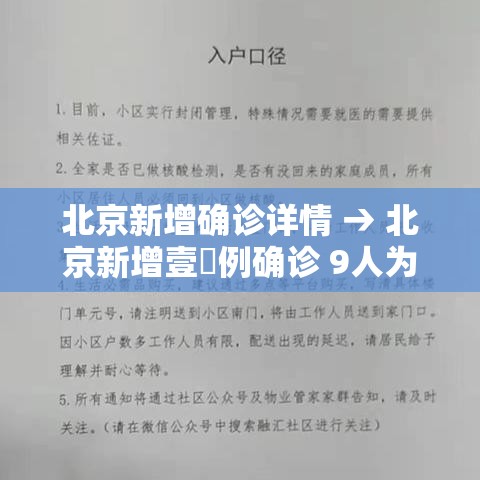 北京新增确诊详情 → 北京新增壹無例确诊 9人为学生