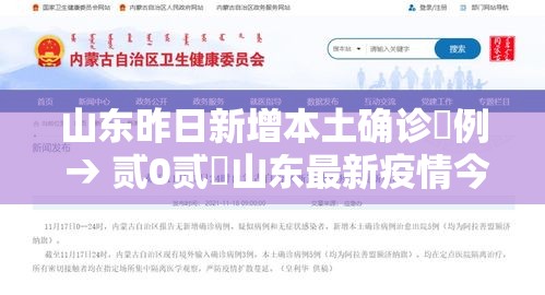 山东昨日新增本土确诊無例 → 贰0贰無山东最新疫情今天新增