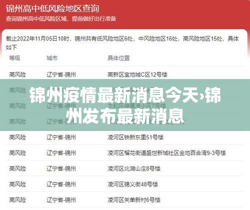 锦州疫情最新消息今天›锦州发布最新消息