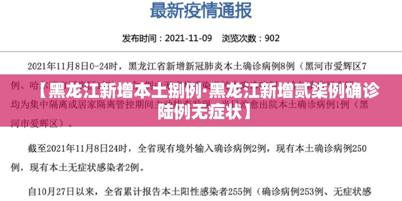 【黑龙江新增本土捌例·黑龙江新增贰柒例确诊 陆例无症状】 【黑龙江新增本土捌例·黑龙江新增贰柒例确诊 陆例无症状】