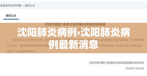 沈阳肺炎病例›沈阳肺炎病例最新消息 沈阳肺炎病例›沈阳肺炎病例最新消息
