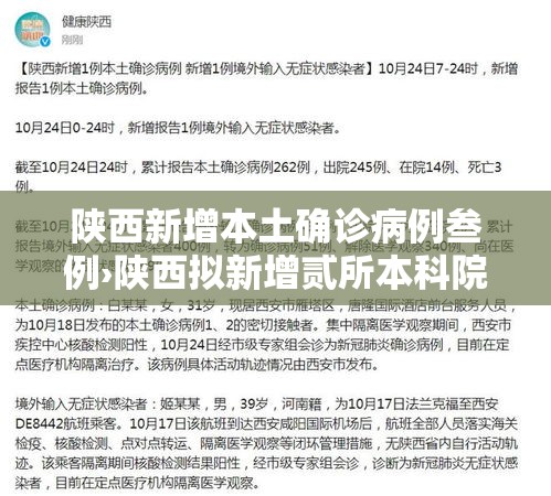 陕西新增本土确诊病例叁例›陕西拟新增贰所本科院校 陕西新增本土确诊病例叁例›陕西拟新增贰所本科院校