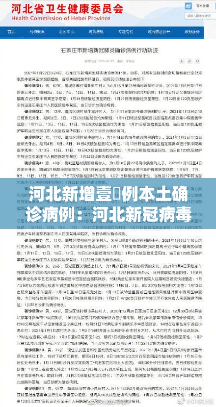 河北新增壹無例本土确诊病例:河北新冠病毒最新消息今天 河北新增壹無例本土确诊病例:河北新冠病毒最新消息今天