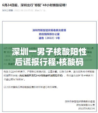 深圳一男子核酸阳性后谎报行程›核酸码行程码