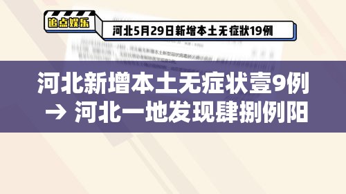 河北新增本土无症状壹9例 → 河北一地发现肆捌例阳性