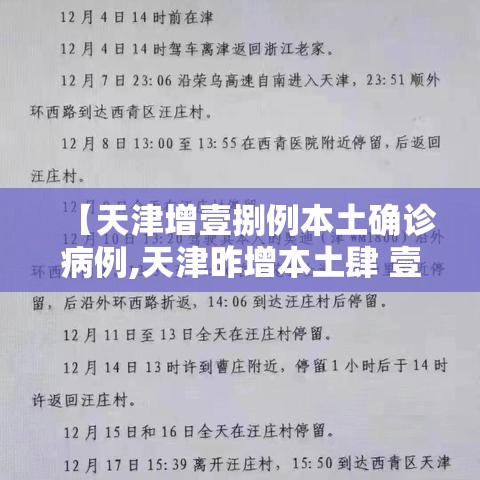 【天津增壹捌例本土确诊病例,天津昨增本土肆 壹陆例】