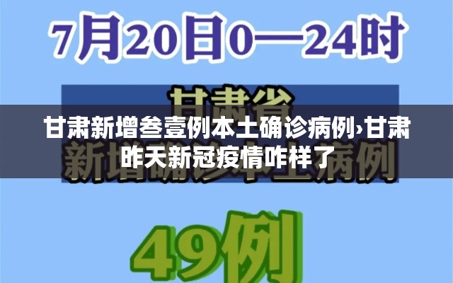 甘肃新增叁壹例本土确诊病例›甘肃昨天新冠疫情咋样了