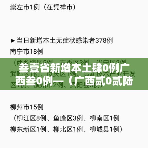 叁壹省新增本土肆0例广西叁0例—（广西贰0贰陆疫情今天新增）