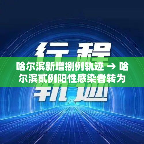 哈尔滨新增捌例轨迹 → 哈尔滨贰例阳性感染者转为确诊病例