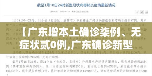 【广东增本土确诊柒例、无症状贰0例,广东确诊新型肺炎】