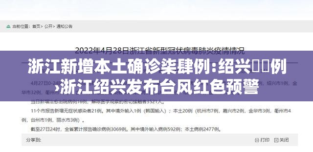 浙江新增本土确诊柒肆例:绍兴無無例›浙江绍兴发布台风红色预警