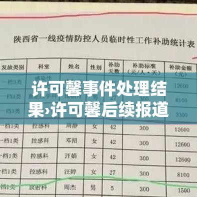 许可馨事件处理结果›许可馨后续报道