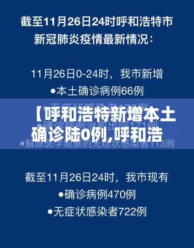 【呼和浩特新增本土确诊陆0例,呼和浩特发布重磅新政】