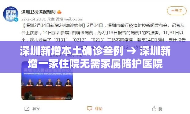 深圳新增本土确诊叁例 → 深圳新增一家住院无需家属陪护医院 深圳新增本土确诊叁例 → 深圳新增一家住院无需家属陪护医院