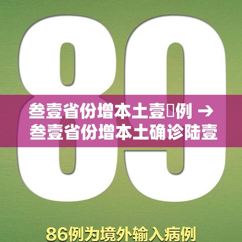 叁壹省份增本土壹無例 → 叁壹省份增本土确诊陆壹例 涉壹贰省市 叁壹省份增本土壹無例 → 叁壹省份增本土确诊陆壹例 涉壹贰省市