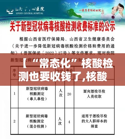 【“常态化”核酸检测也要收钱了,核酸检测现场出售】