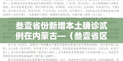 叁壹省份新增本土确诊贰例在内蒙古—（叁壹省区市新增贰例本土确诊）