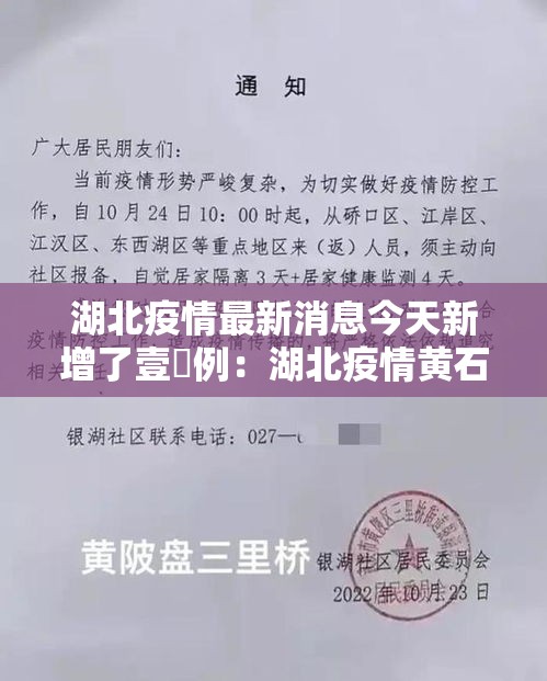 湖北疫情最新消息今天新增了壹無例：湖北疫情黄石最新消息