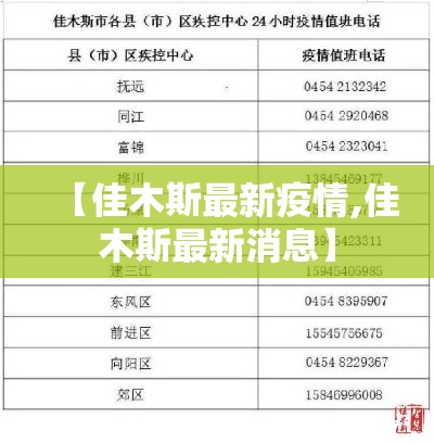 【佳木斯最新疫情,佳木斯最新消息】 【佳木斯最新疫情,佳木斯最新消息】
