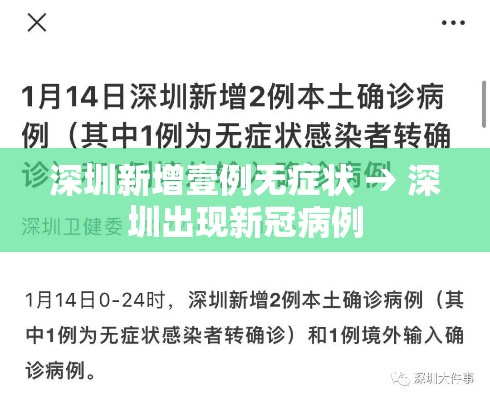 深圳新增壹例无症状 → 深圳出现新冠病例