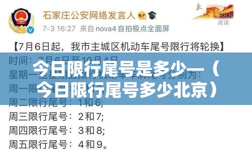 今日限行尾号是多少—（今日限行尾号多少北京）