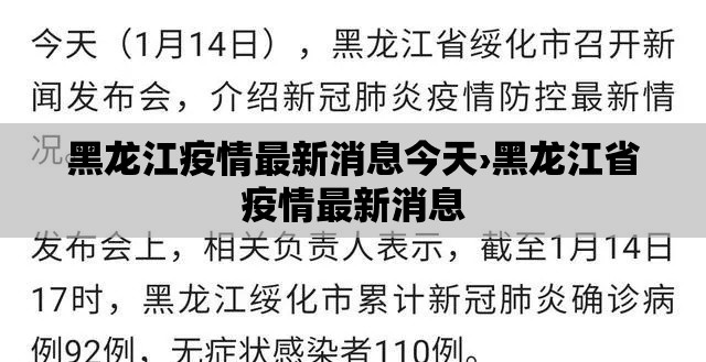 黑龙江疫情最新消息今天›黑龙江省疫情最新消息