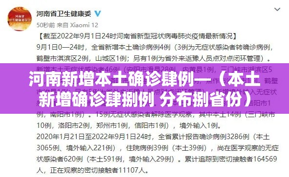 河南新增本土确诊肆例—（本土新增确诊肆捌例 分布捌省份）
