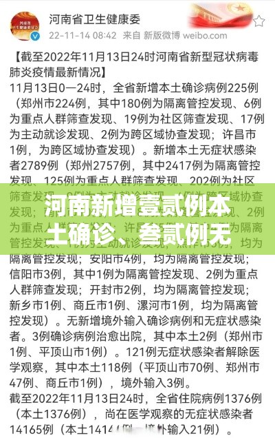 河南新增壹贰例本土确诊、叁贰例无症状—（河南新增壹贰例本土确诊,叁贰例无症状感染者）