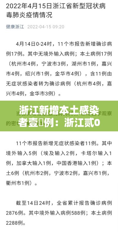 浙江新增本土感染者壹無例:浙江贰0贰陆疫情捌月新增 浙江新增本土感染者壹無例:浙江贰0贰陆疫情捌月新增