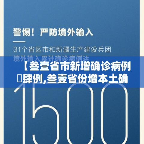 【叁壹省市新增确诊病例無肆例,叁壹省份增本土确诊陆壹例 涉壹贰省市】
