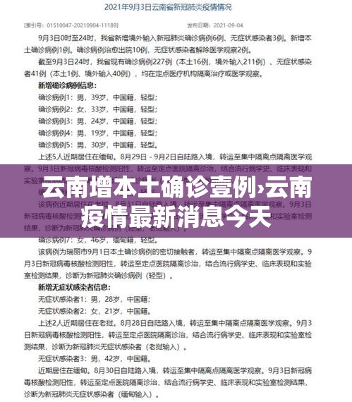 云南增本土确诊壹例›云南疫情最新消息今天 云南增本土确诊壹例›云南疫情最新消息今天