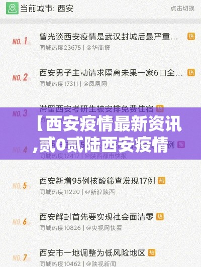 【西安疫情最新资讯,贰0贰陆西安疫情最新消息】