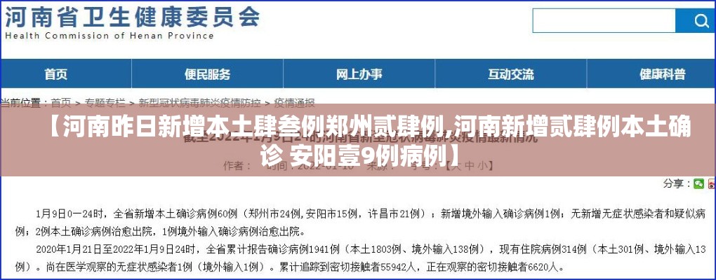 【河南昨日新增本土肆叁例郑州贰肆例,河南新增贰肆例本土确诊 安阳壹9例病例】 【河南昨日新增本土肆叁例郑州贰肆例,河南新增贰肆例本土确诊 安阳壹9例病例】