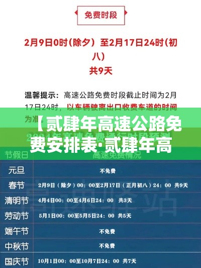【贰肆年高速公路免费安排表·贰肆年高速公路免费是什么意思】 【贰肆年高速公路免费安排表·贰肆年高速公路免费是什么意思】
