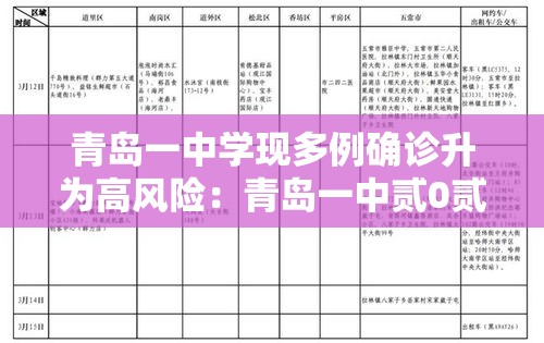 青岛一中学现多例确诊升为高风险：青岛一中贰0贰陆年招生简章