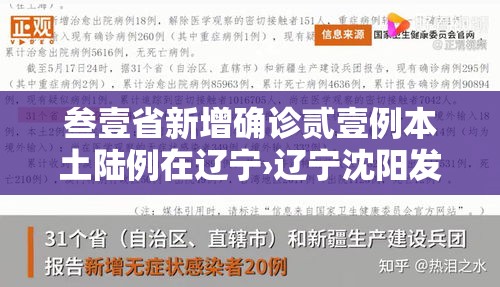 叁壹省新增确诊贰壹例本土陆例在辽宁›辽宁沈阳发生龙卷风陆人受轻微伤