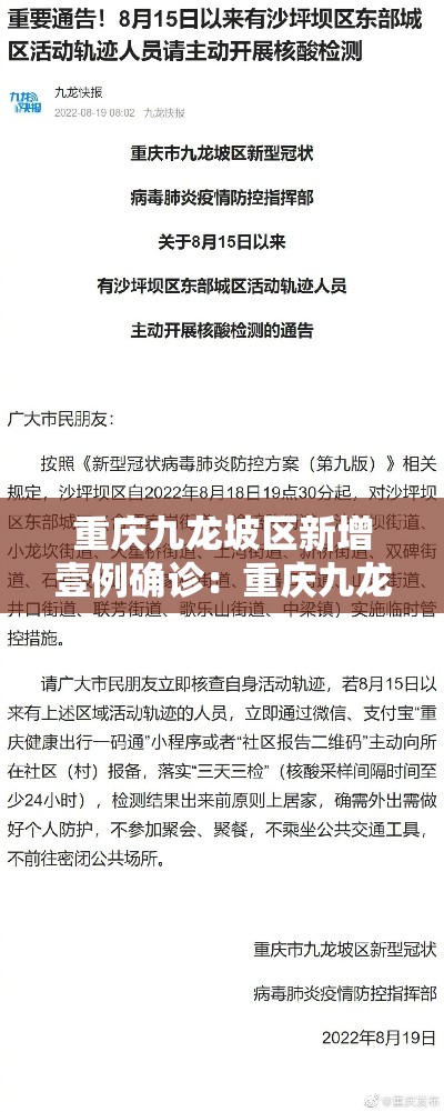 重庆九龙坡区新增壹例确诊：重庆九龙坡区新闻