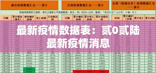 最新疫情数据表：贰0贰陆最新疫情消息
